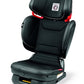 Peg Perego Viaggio Flex 120 Booster, 4D Total Adjust for Safety & Comfort, No Armrests, Compact Fold for Travel, 40-120 lbs, Made in Italy, Licorice (Black)