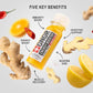 '+GNGR Energy Booster & Immunity Shot, Cold-Pressed Ginger Shots with Lions Mane, 75mg of Natural Caffeine Green Tea, Turmeric Root, Vitamin D & Zinc for All Natural Immune Support (2 Oz, Pack of 12)