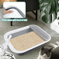Cat Litter Box for Travel, 18"×14" Grey Small Litter Box for Open Foldable Waterproof Litter Pan,Kitty Litter Box Easy to Clean and Assemble, Portable Litter Box with Scoop