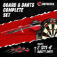 Ruthless Hot Shot Dart Board | Endurance Round Wire Sisal Dartboard Set Including 2 sets of Steel Tip Darts