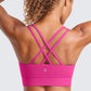 CRZ YOGA Softness Mold Womens Butterluxe Strappy Longline Sports Bra - Double Spaghetti Strap Workout Yoga Crop Top Athletic