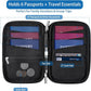 WALNEW Passport Holder for Travel Family, RFID-Blocking Travel Wallet Holder for 6 Passports, Water Resistant Bag Document Organizer for Cards, Cash, Boarding Passes, Tickets (Black)