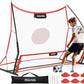 Soccer Rebounder, 2-in-1 Soccer Rebound Net, 6'x4.7' Large Net & 6'x16" Small Net, Soccer Bounce Back Net Practice for Team Volley Passing Solo Training, Football Trainer with Carry Bag Cones