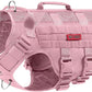 OneTigris Tactical Dog Harness for Small Dog, No Pull Small Dog Vest Harness with Handles Breathable Military Dogs Molle Vests for Walking Hiking Training (Pink, Medium)