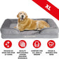 The Dog’s Bed, Orthopedic Standard Foam Waterproof Dog Bed with Standard Support, XL Silver Grey Plush, Waterproof, Supportive Dog Bed with Replaceable Covers, Veterinary Approved