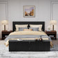 UEV Black Storage Bench Set of 2, 39.4" Fluted Wood Storage Trunk with 2 Safety Hinges, Sturdy Storage Chest, Storage Bench for Bedroom,Entryway, Living Room