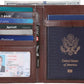 Polare Luxury RFID Blocking Leather Passport Holder Travel Wallet For Men and Women (Coffee with AirTag Slot)