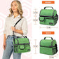 opux Lunch Box for Men, Adult Lunch Box Cooler, Insulated Lunch Bag Women, Dual Compartment Lunchbox for Work, Leakproof Double Decker Lunch Bag, Soft Lunch Pail Tote Boys Girls Kids School, Green