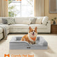 Feandrea Orthopaedic Dog Bed for Medium Dogs, Waterproof Dog Sofa Bed with Removable Washable Cover, 28 x 23 x 6.5 Inches, Dove Gray UPGW251G01