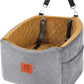 Dog Car Seat for Small Medium Dogs, Memory Foam Booster Car Seat for Dogs up to 35 lbs, Elevated Pet Car Seat, Travel Safety Bed with Washable Removable Cover and Storage Pockets(Gray/Coffee)