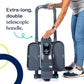 Cubii GO Aqua - Compact Whisper Quiet Under Desk Elliptical with LCD Monitor, Adjustable Resistance, Portable Design with Telescopic Handle & Wheels