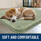 Smiry Dog Door Mat for Muddy Paws 47x24, Absorbs Moisture and Dirt Doormat, Non-Slip Washable Quick Dry Chenille Front Door Mat Indoor Entrance, Entryway Carpet for Inside Floor, Sage Green