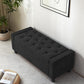 Ottoman with Storage, 48.8" Fabric Storage Ottoman Bench with Hinge, Bedroom Bench, Upholstered Benches with Seating for Living Room, Entryway (Dark Grey)