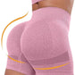 CHRLEISURE Women's 4 Packs Workout Gym Shorts, High Waisted Butt Lifting Scrunch Butt Seamless Booty Shorts
