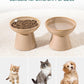 vancasso Ceramic Elevated Cat Bowls 2-Pack - 6.2" Extra Wide Raised Cat Food & Water Dishes, 5.1" Optimal Height Anti-Whisker Fatigue Shallow Bowls for Cats/Kittens/Dogs, Lead & Cadmium Free (Brown)