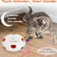 Interactive Cat Toy, Electric Cat Toys for Moving Concealed Feathers, Smart Sensor 7 Holes Whack a Mole Feather Toy, USB Charge Automatic Kitten Toys,White