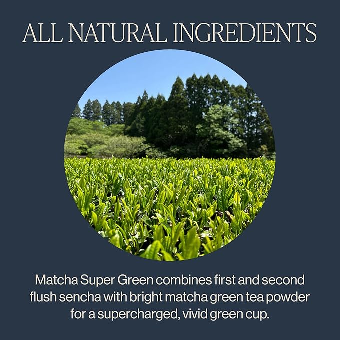 Rishi Tea Matcha Super Green Japanese Tea - Organic, Caffeinated Sachet Bags, Umami, Antioxidant Rich Sencha & Matcha Blend - 50 Count