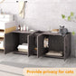 Gaomon Litter Box Enclosure with Double Room,Cat Hidden Litter Box Enclosure Furniture for 2 Cats with Double Room, 55”L x 17.7”W x 22.5”H Cat House,Wooden Enclosed Cat Litter Box Furniture,Walnut