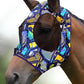 Harrison Howard Super Comfort Stretchy Fly Mask Large Eye Space with UV Protection Soft on Skin with Breathability Graffiti Mix M Cob