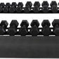 WF Athletic Supply Rubber Coated Hex Dumbbell Set, Multiple Choices Available - Dumbbells with Rack Stand and Mat, or Dumbbells Only (200/550/1200/2100/3000 LB)
