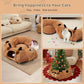 Odoland Reindeer Cat Tunnels Bed with 20 Kitten Toys for Indoor Cats, Plush Cats Couch Tunnel Bed - Kittens Cave Donut Tunnel - Detachable Soft Cat Bed and Variety Kitty Toy Set