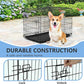 FDW 30 inch Dog Crate Dog Kennel Cage with Double Door Folding Metal Wire Dog Cage with Removable Tray&Divider Panel,Pet Crate for Medium Dogs,Black