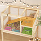 Guinea Pig House for 2 with Stand, Small Animals Rabbit Cages with a Pull Out Tray, Wooden 2-Story Indoor Large Hamster Habitat Playpen with Ramp, Hideout, Platform