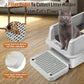 Cat Litter Box Ramp Mat with Filter Function, Cat Step Pedal Stool for Self-Cleaning Litter Box, Easy to Clean, Ideal for Kitten & Elderly Cats (Light Grey)