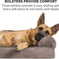 Furhaven Orthopedic Dog Bed for Large Dogs w/ Removable Bolsters & Washable Cover, For Dogs Up to 95 lbs - Faux Fur & Velvet Sofa - Driftwood Brown, Jumbo/XL