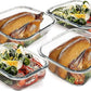 [80 oz & 36 oz]Extra Large Glass Food Storage/Baking Containers Set with Lids, 2 Pack 80 oz(10 cup)&2 Pack 36 oz (4.5 cup)Airtight Glass Container,Microwave,Oven,Freezer and Dishwasher, White