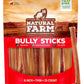 Natural Farm Odor-Free Thin Bully Sticks (6”, 25-Pack) All-Natural Long-Lasting Dog Chews, 100% Beef Pizzle, Grass-Fed, Grain-Free, Protein for Muscle Development & Energy, Perfect for Medium Chewers