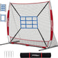 7x7 FT Baseball Net for Batting Pitching Hitting, with Strike Zone, Softball Net for Batting and Pitching, Baseball Practice Training Equipment for Kids Adult Youth