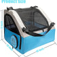 Small Portable Pet Crate for Car Travel, 19"x19"x17" Foldable Dog & Cat Carrier with Secures Seatbelt & Headrest Strap, Oxford Soft-Sided Pet Kennel with Removable Bed for Small Pets