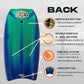 MOREY® Mach 12 MDS, 42.5" Bodyboard. Dynamic Speed Body Boards for Beach, for All Skill Levels, Embedded Fiberglass Stringer, with Coil Leash. Re-Engineered 2025 Model
