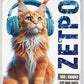 zetpo 100 pcs Cat Nail Caps | Cat Claw Covers | with Adhesives and Applicators (M, 5X Blue Glitter Shades)