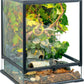 Glass Reptile Tank Front Opening Terrarium Suitable for Leopard Geckos, Snakes, Tree Frogs, Chameleons,Watertight Base, Ventilated Metal Mesh Top, Pre-Drilled Cable Holes 23.9x18x18''