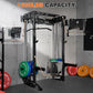 Wall Mounted Power Rack – 1600LB Capacity Compact Commercial Home Gym with Dual Cable Crossover, LAT Pulldown, Multi-Grip Pull-Up Bar & Landmine Attachment for Small Spaces, P67 Striker Red