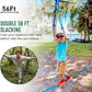 2×56ft Ninja Warrior Obstacle Course for Kids - 600 lbs Weight Capacity, Slackline Obstacle Course with 8 Ninja Accessories - Monkey Bar, Rope Ladder, Gymnastic Ring, Arm Trainer and Monkey Fist