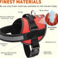 Dogline Dog Harness, Reflective No-Pull Adjustable Vest with Handle, Breathable No-Choke Harness for Small, Medium or Large Dogs Room for Patches Girth 27 to 34 in Red