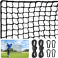 Nylon Golf Net 10-50ft - Practice Hitting Net With Rope and Carabiners, Durable Weatherproof Barrier for Baseball, Hockey, Soccer