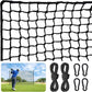 Nylon Golf Net 10-50ft - Practice Hitting Net With Rope and Carabiners, Durable Weatherproof Barrier for Baseball, Hockey, Soccer