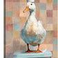 Funny Duck Bathroom Wall Art Cute Duck on Toilet Canvas Wall Decor Funny Quirky Farm Animal Pictures Painting Print Framed Artwork Decorations Gifts for Bathroom 16"x24"