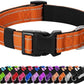 Reflective Dog Collar Padded with Soft Neoprene Breathable Quick Release Basic Dog Collars for Puppy Small Dogs Orange