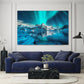 Nature Wall Art Prints - Ocean Forest Mountain Lake Canvas Landscapes - Small to Extra Large Living Room Bedroom Kitchen Bathroom Décor (Northern Lights Over Lake, 16L" x 24W")