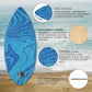 36” Skipper Skimboard with High Gloss Coat Wooden Skim Boards for Beginners, Teenagers and Adults Beach Skimboard 3 Color Traction Pad to Choose