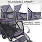 MoNiBloom 4 Wheels Pet Stroller, Easy-Fold Umbrella Shaped Dog Cat Jogger Stroller w/Storage Bag & Visible Mesh for Small/Medium Dogs Cats Plaid
