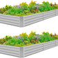 Land Guard 12×4×1ft Galvanized Raised Garden Bed Kit for Vegetables 2 Pack, Galvanized Super Large Metal Planter Raised Garden Boxes Outdoor
