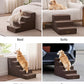 Made4Pets Dog Stairs for Small Dogs, Extra Wide Dog Steps for Bed Couch Sofa and Chair, 35D Foam Pet Steps for Small Dogs and Cats, Non-Slip Bottom Pet Stairs, Brown, 3 Steps