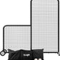 Yes4All Portable L-Screen Baseball 7x7ft with 2 Baseballs, Rubber Wheels - L Screen Baseball for Batting Cage, Protective Pitching Screen Net Double Layers, Carry Bag Included