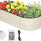 WORKPRO 4x2x1ft Galvanized Raised Garden Bed Set, Rust & Corrosion Protection, Easy Assembly, Safe Edge, Ideal for Vegetables & Flowers, White